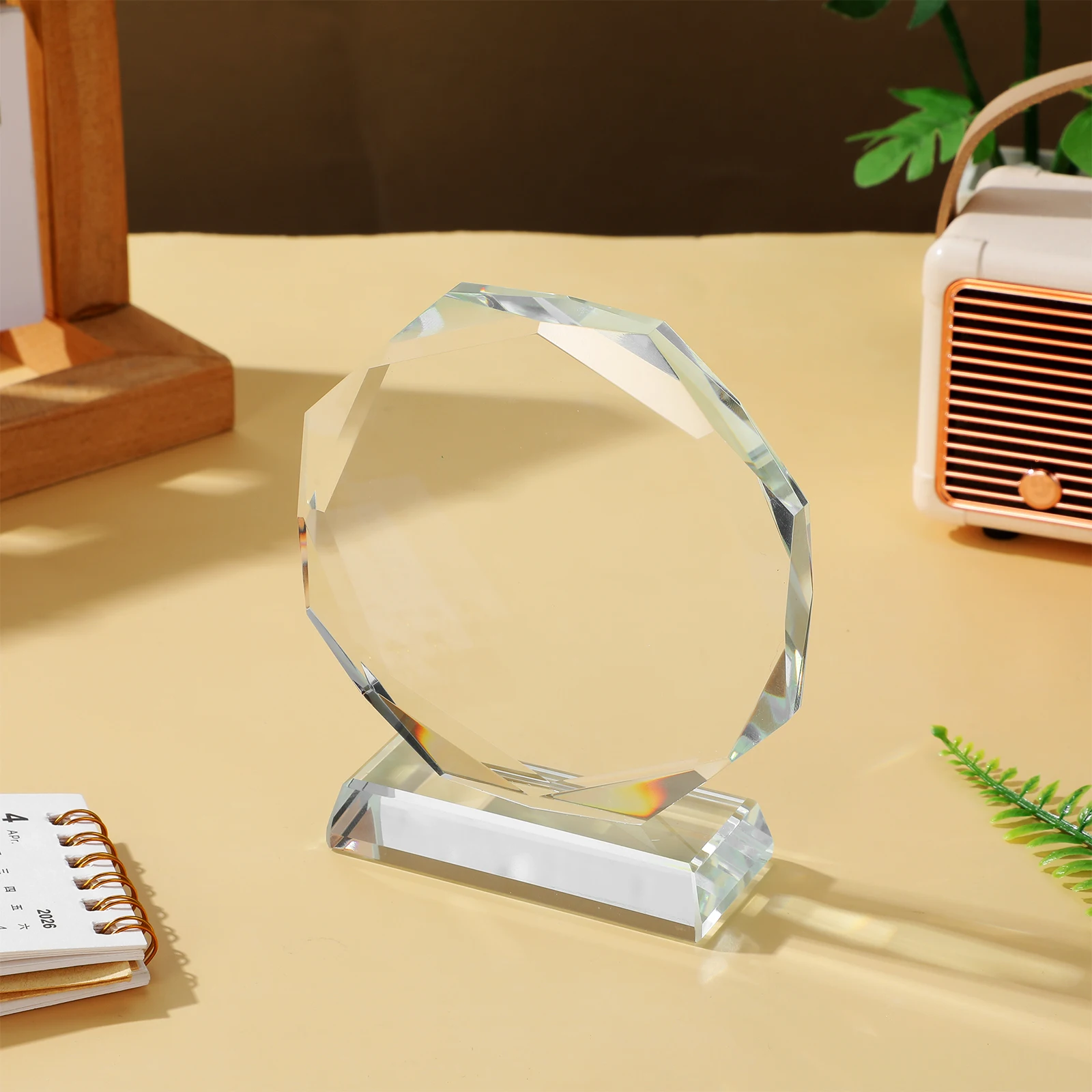 Crystal Trophy Transparent Decorative Tabletop Award Prize Accessory Delicate Prize Trophy Office Home Decor Trophies for Adults