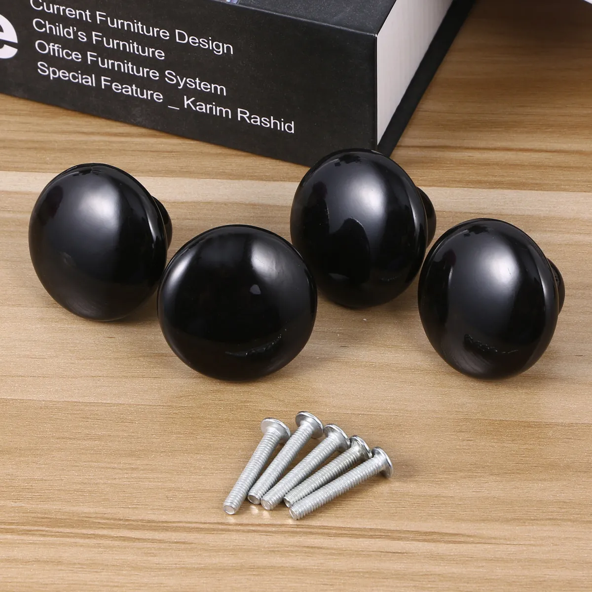 4Pcs Scratch Resistant Round Ceramic Drawer Knobs Robust Pull Handles for Cabinets Cupboards Wardrobes Chests Bookcases Desks