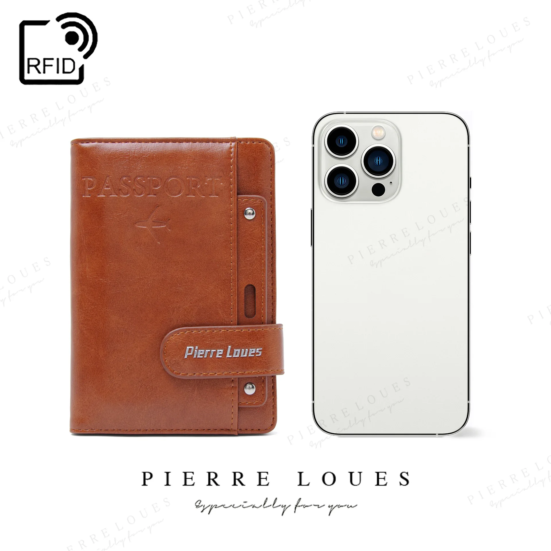 حقيبة جواز سفر RFID PU متعددة الوظائف لبطاقة SIM ومحفظة جواز السفر