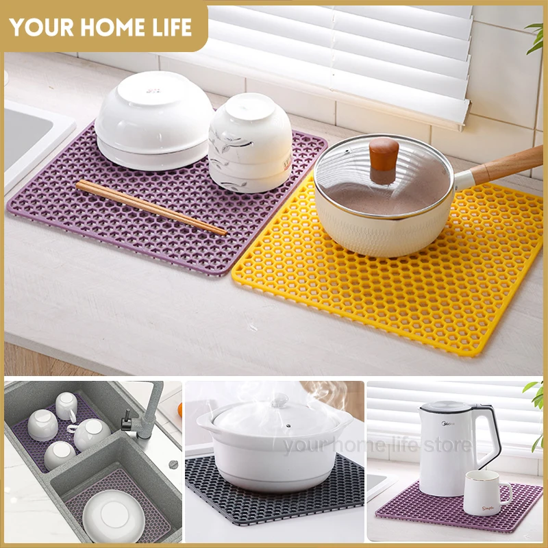 Silicone Mat,Sink Protectors for Bottom of Kitchen Sink,Dishes and Glassware,Fast Draining,placemats for Kitchen,dishes dry mat