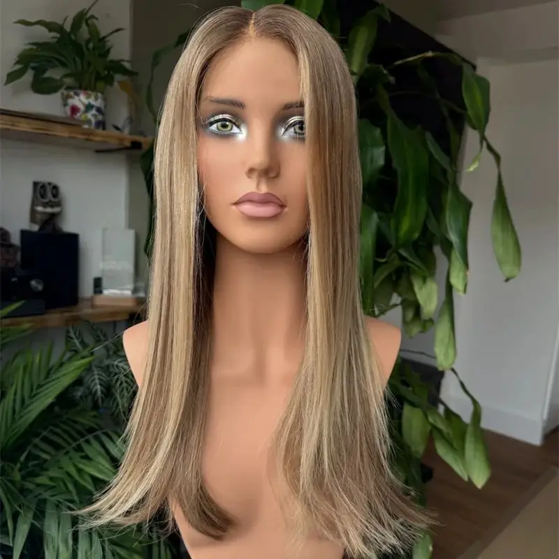 13X4 أومبير شقراء براون Balayage HD الدانتيل شعر مستعار أمامي طويل مستقيم بوب شعر مستعار للنساء الاصطناعية قبل قطعها شعري غلويليس شعر مستعار