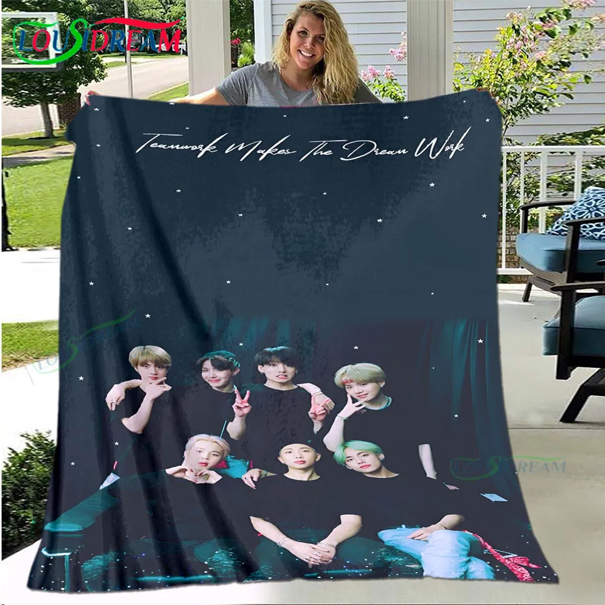 

Korean Pop Boy Band Soft Blanket Sports Living Room Bedroom Sofa Bed Blanket Gift Travel Office Lunch Break Blanket