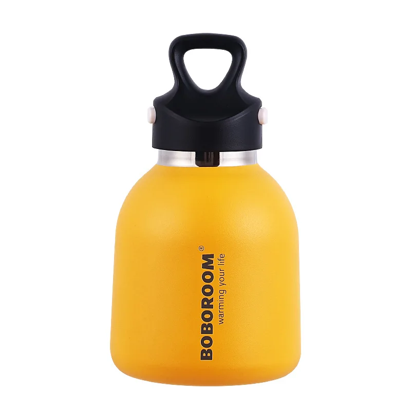 

BOBOROOM Vacuum 316 Stainless Steel Thermos Mug Water Bottle 400ml Colorful Big Belly Cup No Screw Lid Outdoor Sports Cup