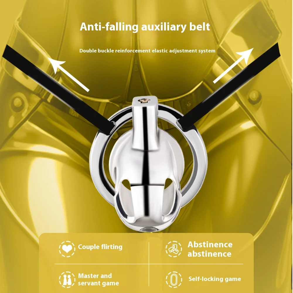 3 Rings Stainless Steel Chastity Cage Erotic Urethral Locks with Belt Metal Dick Lock Bondage BDSM Gay Men Sex Toy Adult Toy 18+ - Image 3