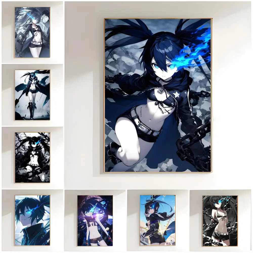 dark anime b-Black Rock Shooter Poster Classic Wall Art  Home Decor  Peel and Stick Unframed