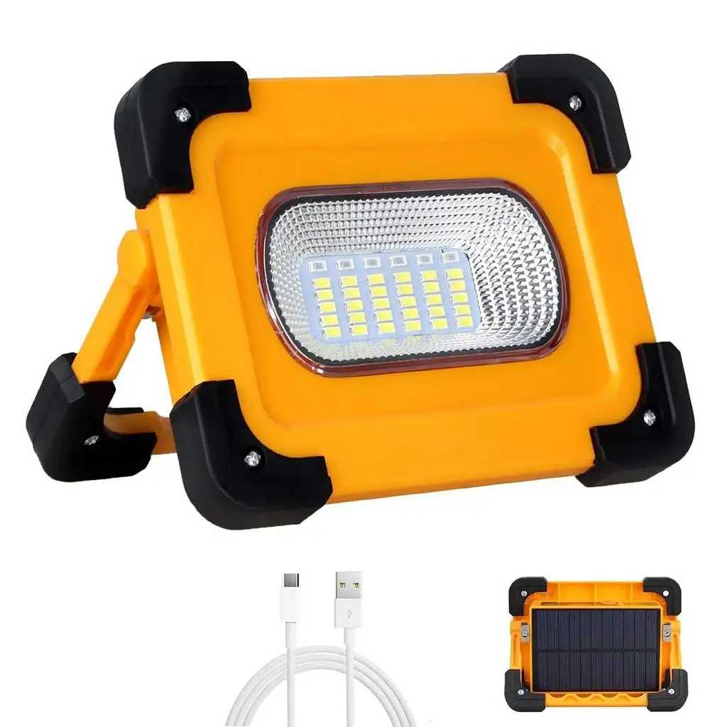 Super Bright Work Light USB+Solar Rechargeable for Outdoor Emergency Camping Lamp Torch Waterproof