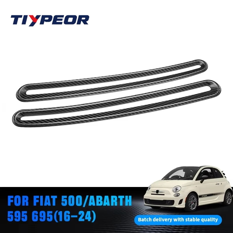 TIYPEOR Real Carbon Fiber Interior Accessories for Fiat 500 Abarth 595 695 2016-2024 Front Windshield Defogger Vents