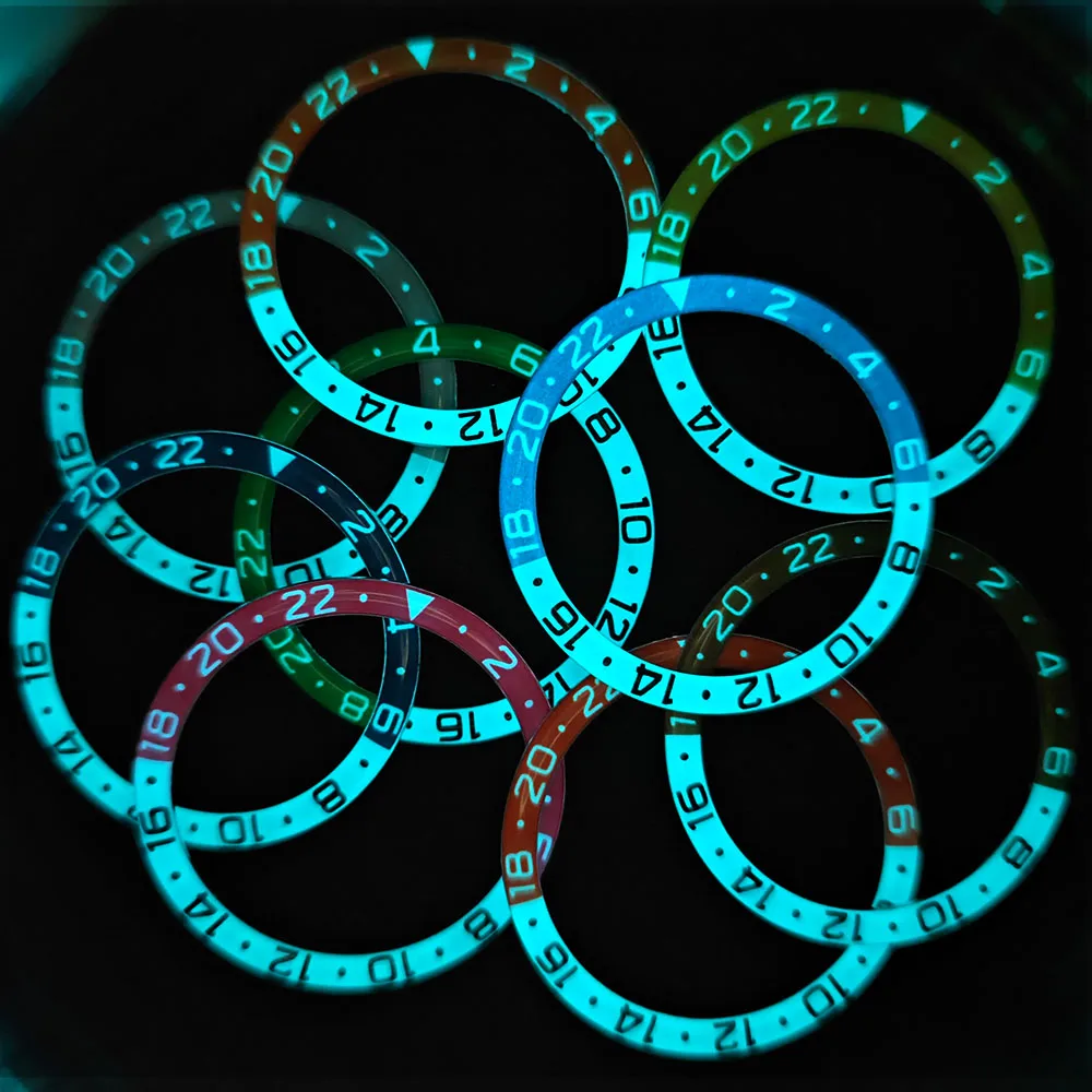 Anello per orologio in alluminio con resina da 38mm accessori per intarsio anello in resina accessori per cassa dell'orologio da uomo