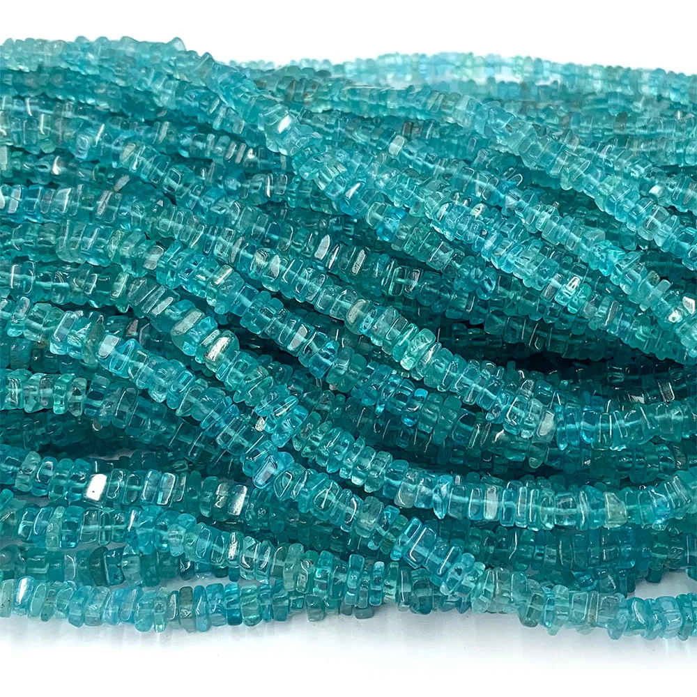 

Veemake Natural Clear Blue Apatite Fluorapatite Slice Irregular Square Chips Necklace Beads For Jewelry Making 08334