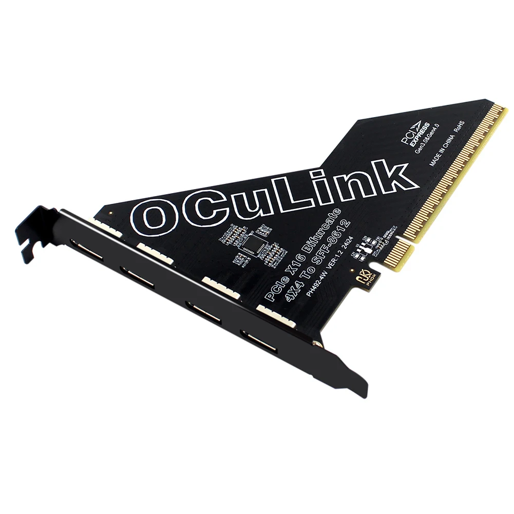 1 PC PCIe X16 To SFF 8611&8612 Adapter Card PCIE 16x To Oculink SFF-8612 & 861 Adapter PCle4.0 PCIe 4.0 X16 To Oculink Adapter