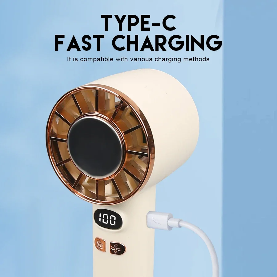 3000 مللي أمبير مروحة صغيرة محمولة 100 سرعات الرياح تبريد فوري مع وضع الثلج مروحة يدوية USB مراوح كهربائية قابلة للشحن مروحة التخييم