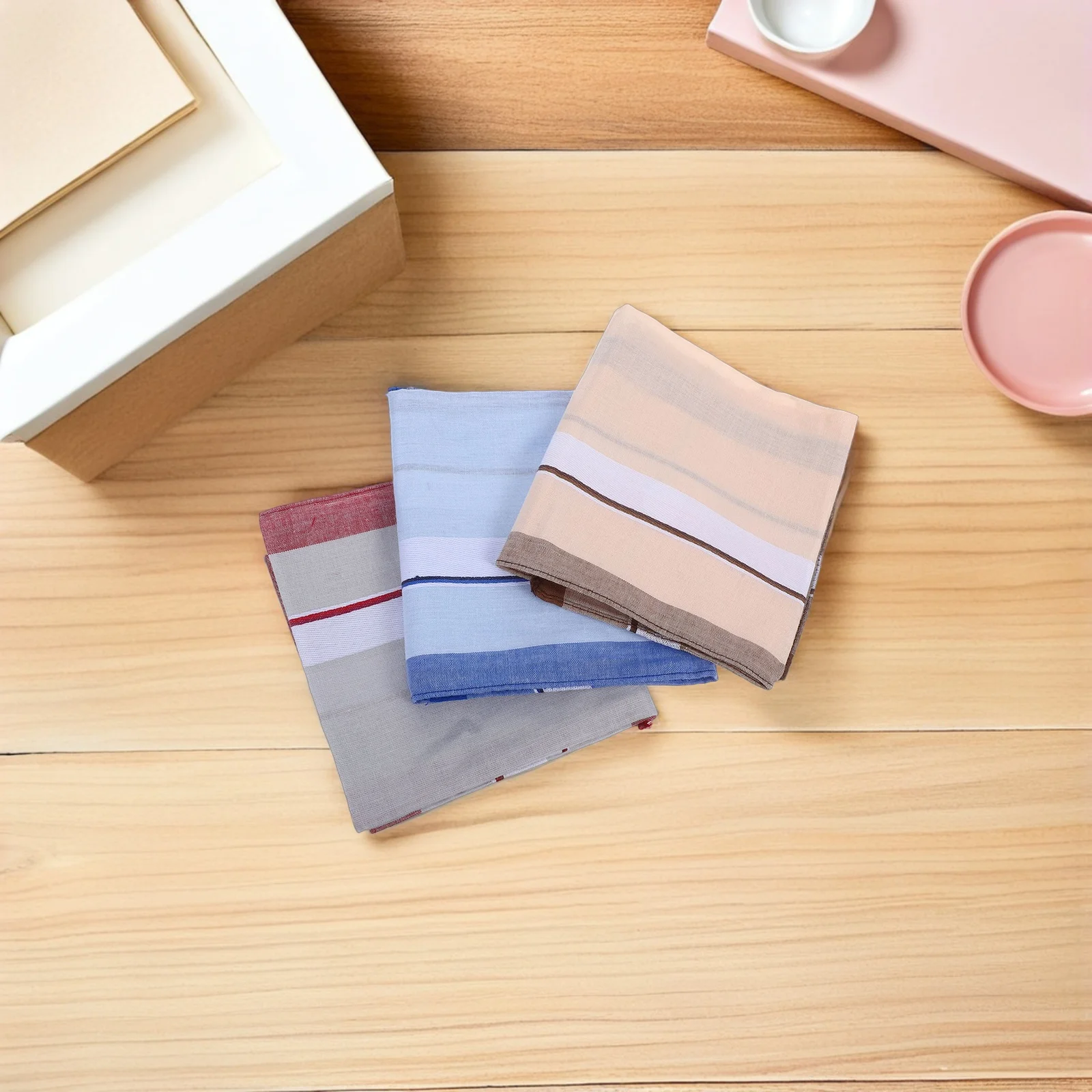 12 قطعة منديل رجالي ناعم ماص للعرق كلاسيكي خفيف للحمل اليومي منديل رجالي بألوان مختلطة