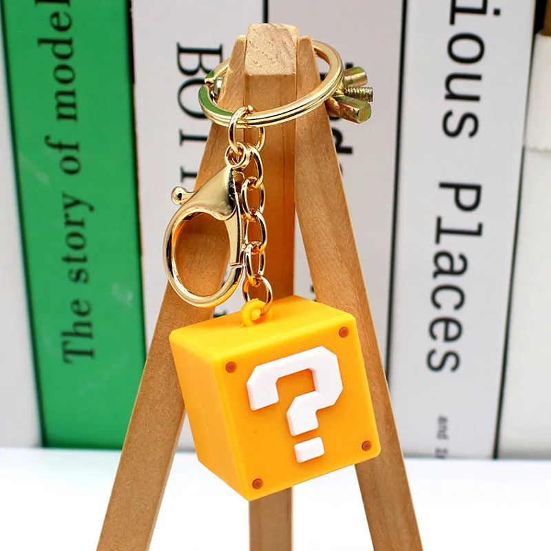Creative Simulation Question Mark Box Keychain, Tetris Game Console, PVC Material Bag, Car Key Pendant, Couple's Exquisite Gift