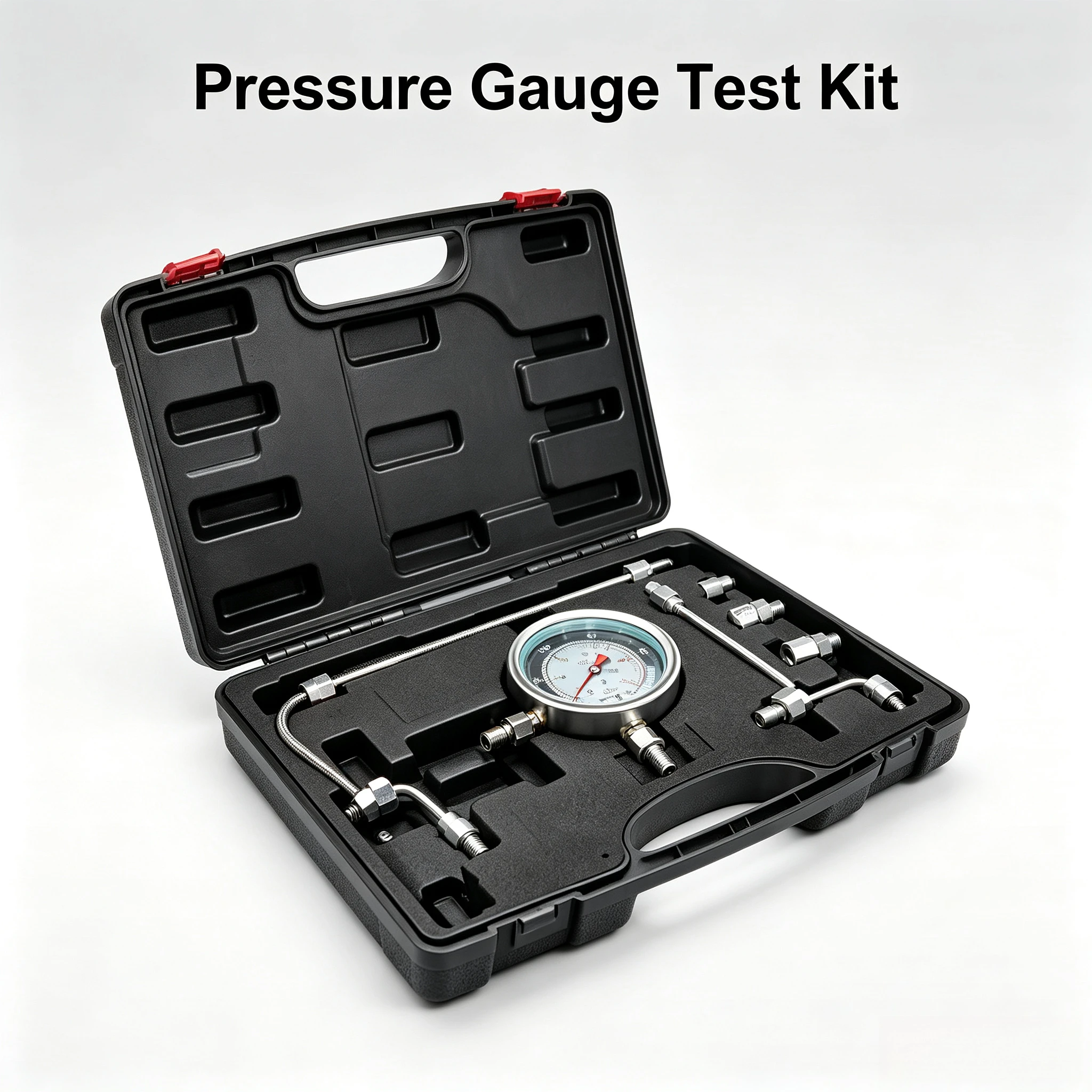 High Pressure Common Rail Pressure Gauge Test Kit, Diesel Fuel Rail Pressure Measuring Tool Set for Vehicle Engine Maintenance