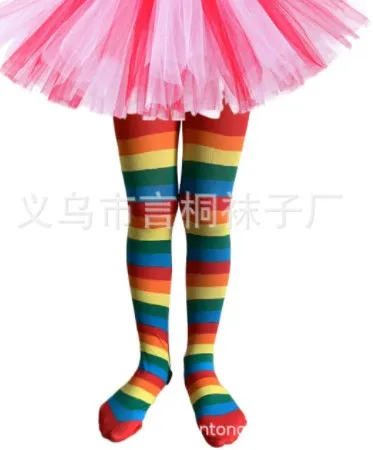 Halloween Striped Tights Cosplay Cosplay Costume Girls Christmas Stockings Halloween Party Body Pantyhose