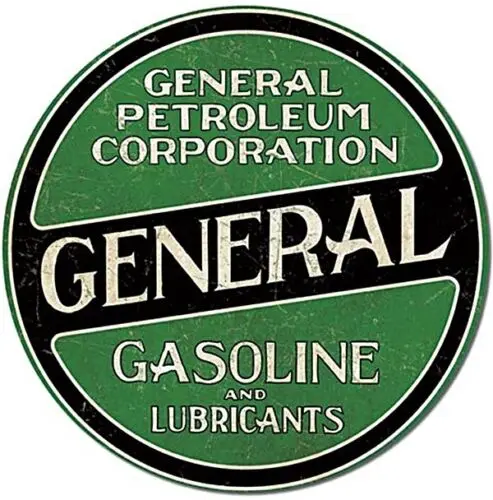 General Petroleum Corporation Gasoline round metal sign 300mm diameter (de)