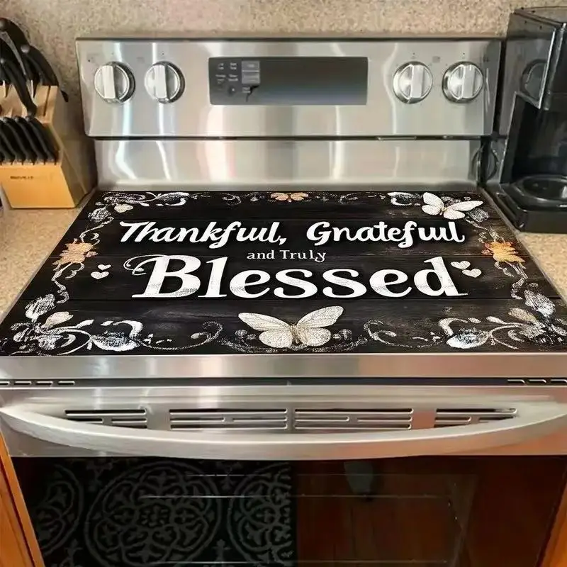 VIKAMA Nordic Retro Style Washing Machine Dust Cover, Kitchen Stove, Refrigerator, Microwave Oven Anti-Slip Pad, Home Decoration