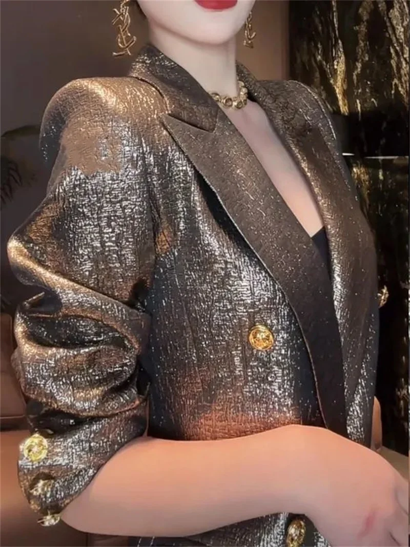 سترة المرأة معطف جديد الربيع والخريف الفاخرة عالية الشعور المتخصصة سترة المرأة سترة فضفاضة زر واحد دعوى سترة المد