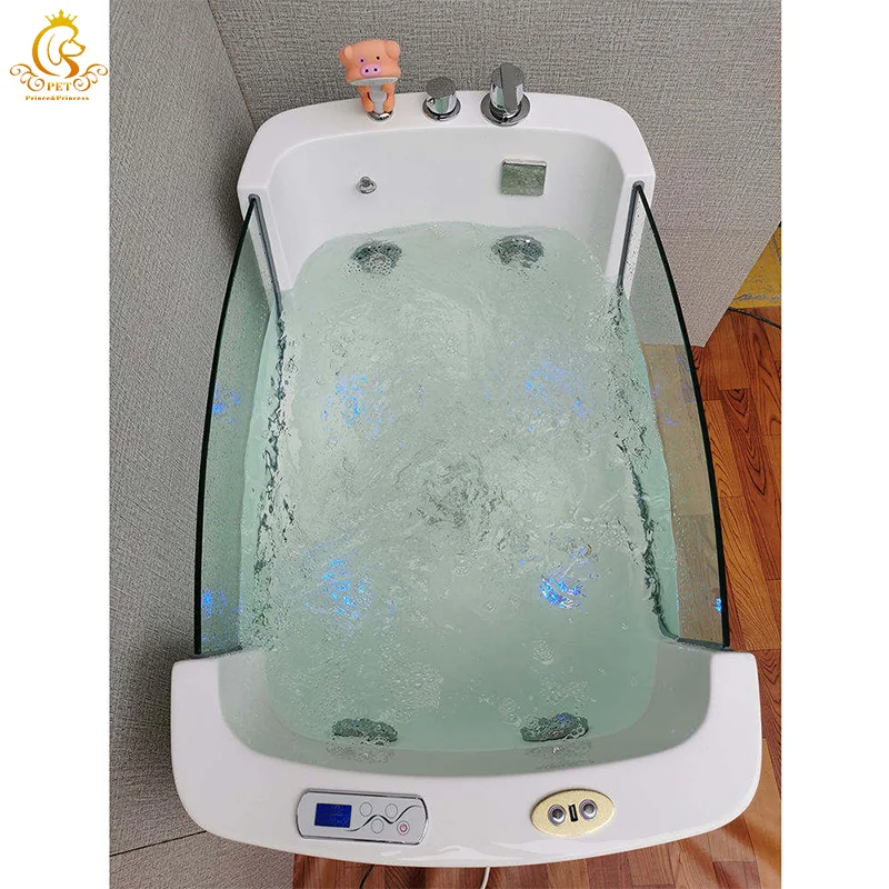 Freestanding Pet Spa Bathtub With Ozone Spa Dog Bathtub Massage Machine Air Bubble Feature for Pet Cleaning Bathing