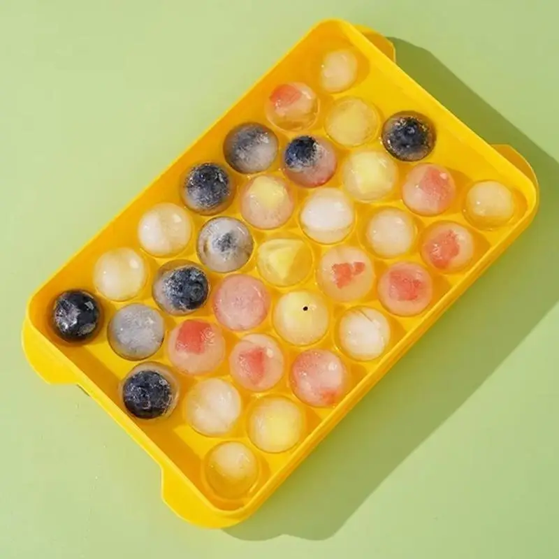 BPA Free Round Ice Ball Maker Mold 3 Pcs Easy Release with Dust Proof Lid for Home Bar Cold Drink Making
