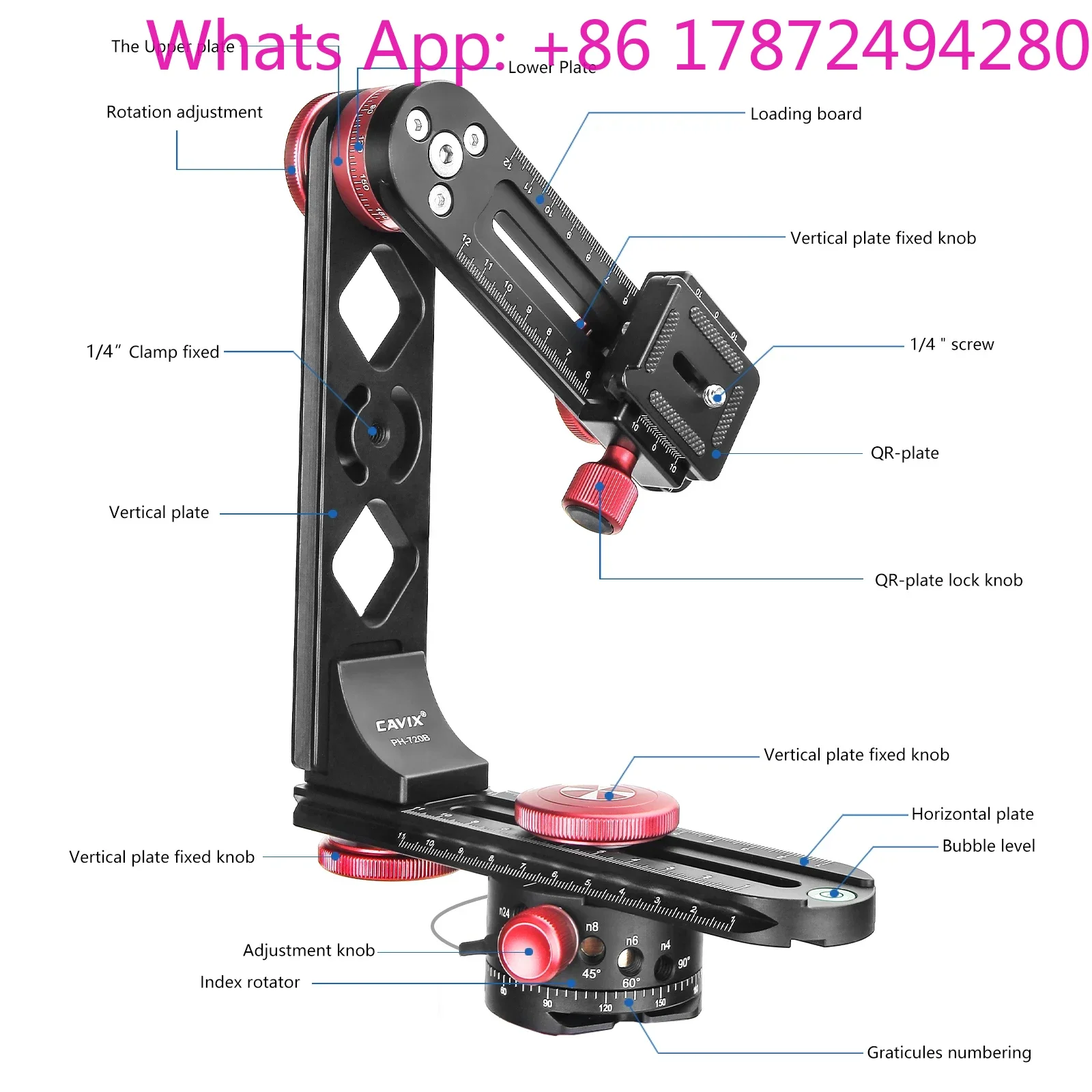 720 degree gimbal panoramic head With Extended QR Plate Nodal Slide Rail For Digital