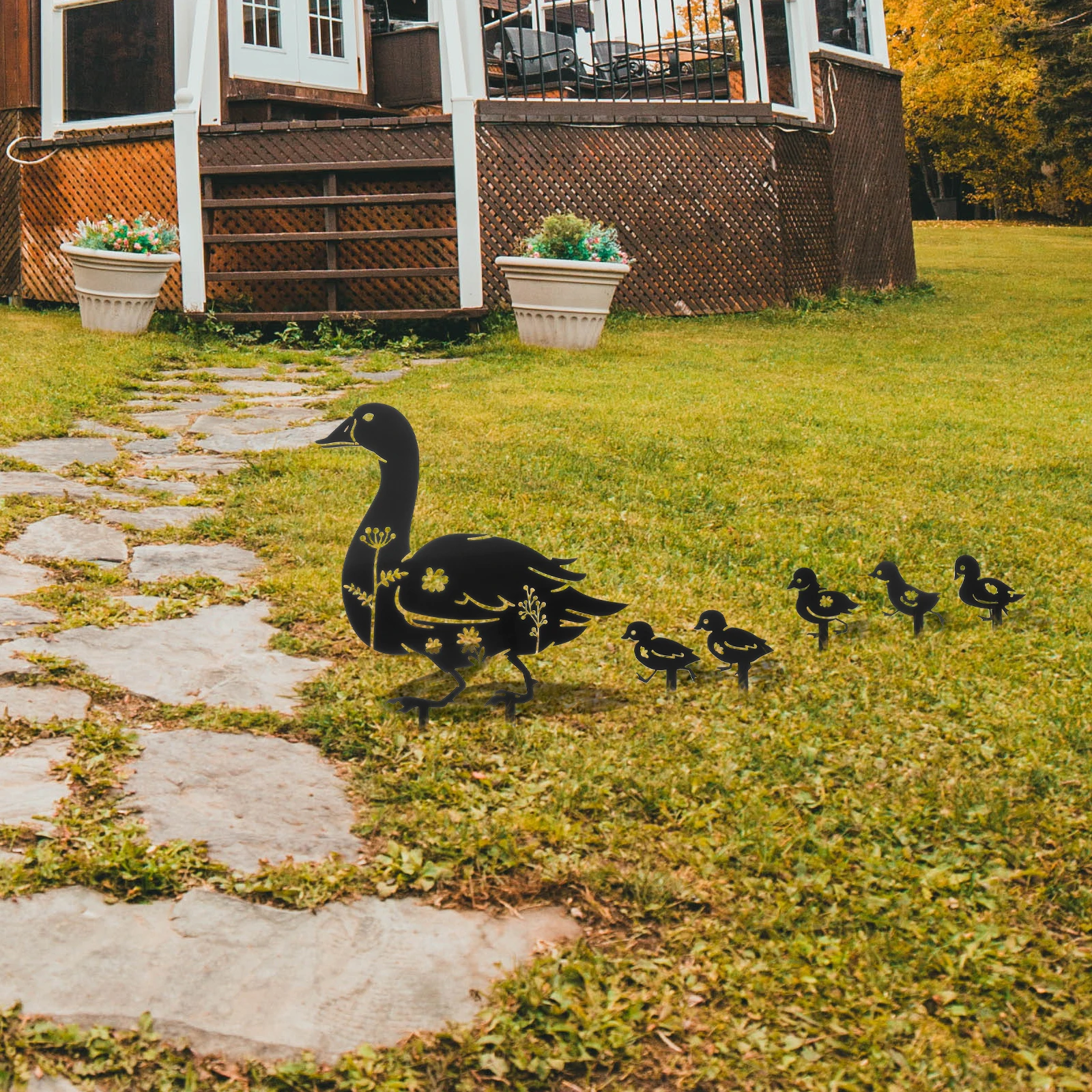 

6pcs Decorations Modern Farmhouse Garden Stakes Stakes Acrylic Duck Yards Art Lawn nament Yard Display