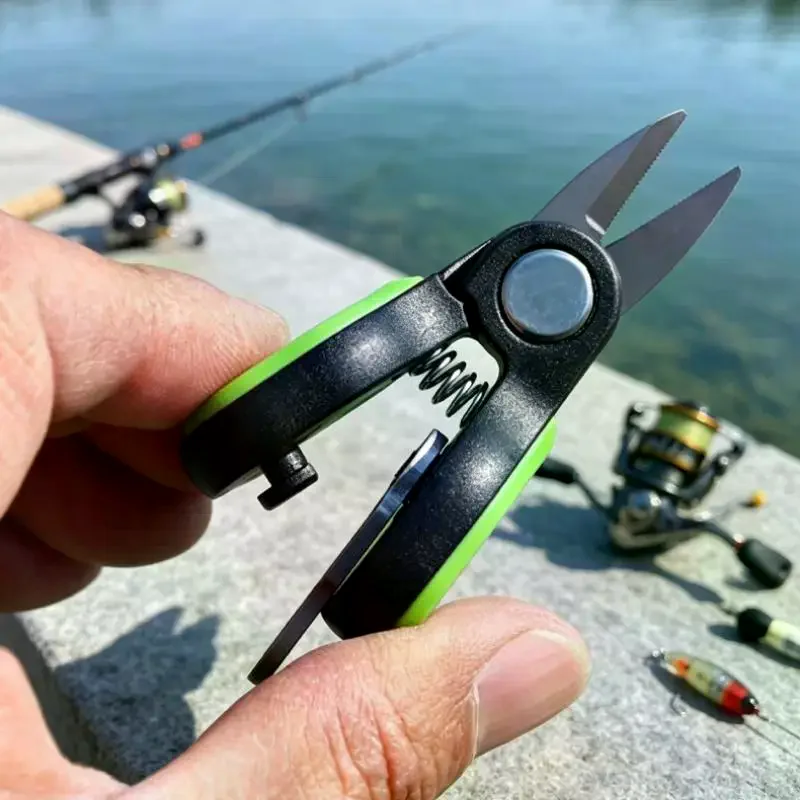 Portable Stainless Steel Lure Scissors Fishing Line And PE Line Serrated Blade MINI Fishing Scissors view 4