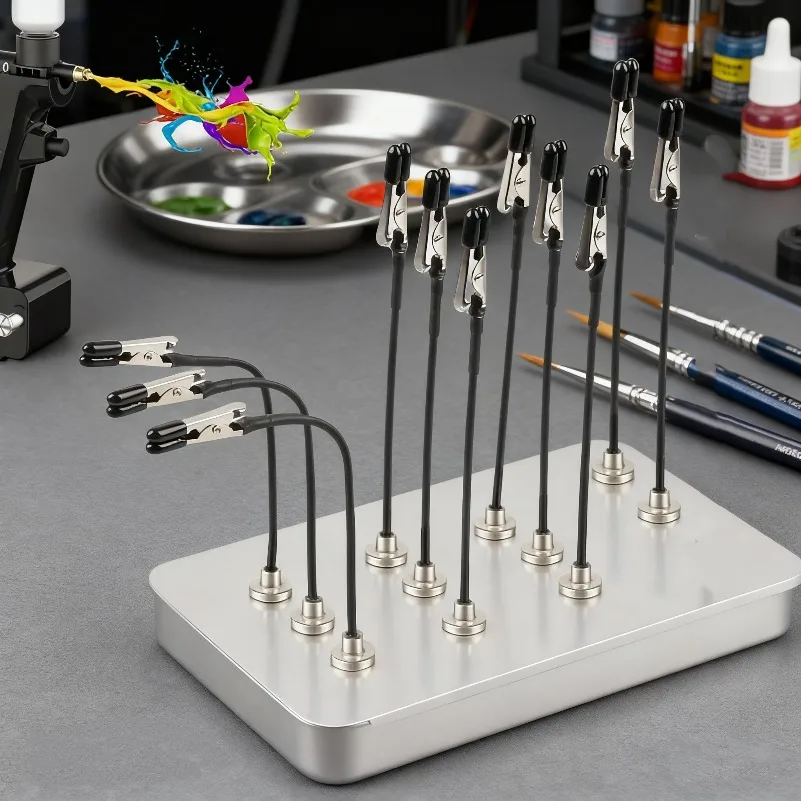 Magnetic Alligator Clamp Flexible Arm Stand, Phone Mainboard PCB Soldering Fixture, Model Painting Auxiliary Bracket