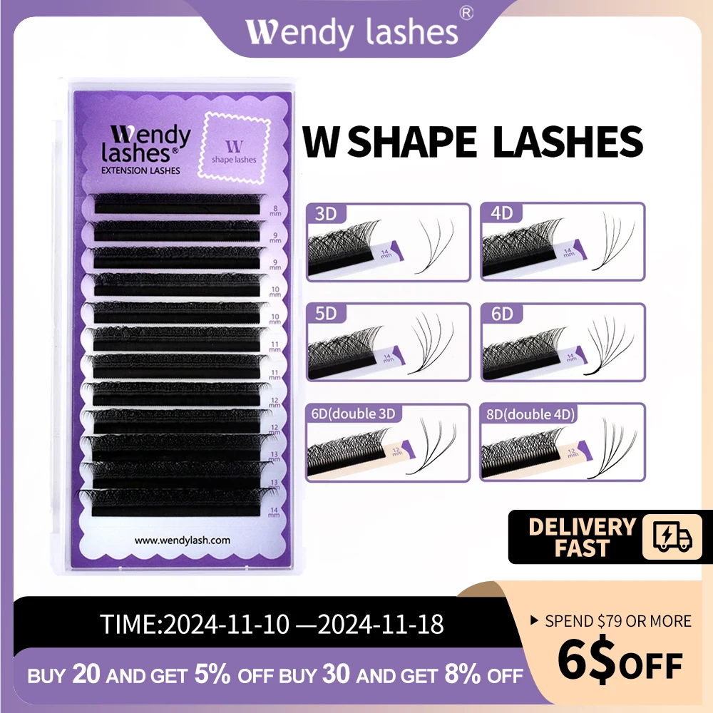 Wendy Lashes W Shape Bloom 3D/4D/5D/6D/8D