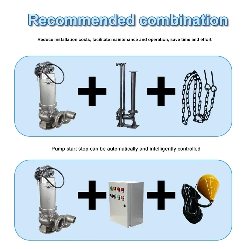 Strong Lifting Capacity Industrial Mud Sewage Pump Motor  Electric Marine Sewage Cutting Submersible Sewage Pump for Drainage view 6