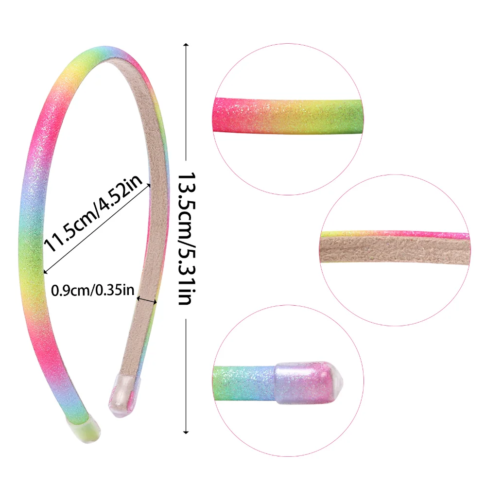 1/10pcs 2023Fashion Printed Headband Glitter Rainbow Hair Bands for Girls Women Sparkly Hair Accessories Sweet Cute Headwear