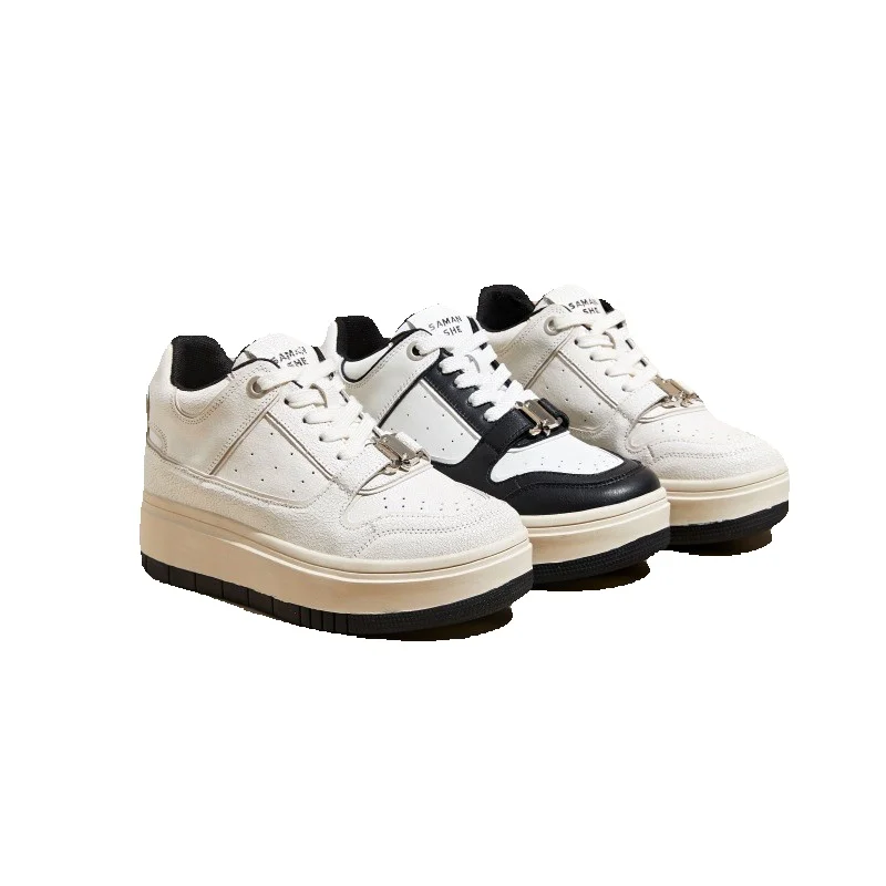 Scarpe da skateboard donna sneakers platform bianche casual_voghion.com