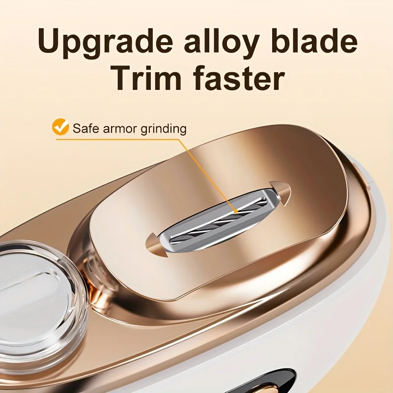 3-in-1 Electric Nail Clipper with Anti-Pinching Grinding Illumination and Polishing Functions Features LED Digital Display and P