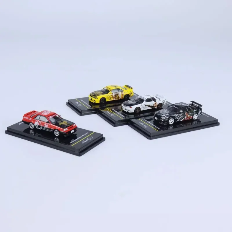 1:64 Nissan R31 R32 R33 R34 GTS-R modèle de simulation en alliage moulé sous pression commémoratif, jouets de collection pour enfants, cadeaux pour enfants.