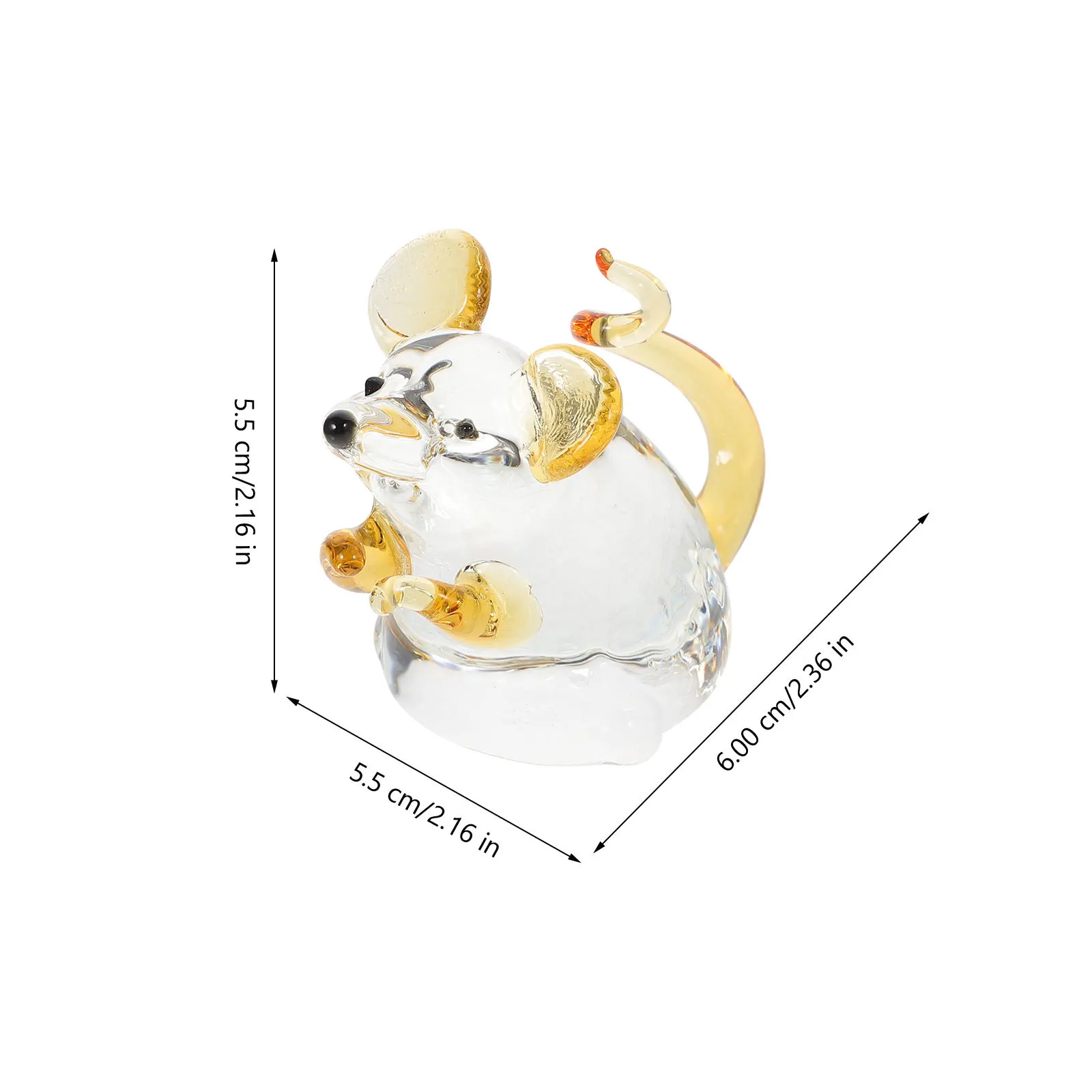 

2pcs Glass Mouse Chinese Zodiac Decoration Fine Craftsmanship Living Room Bedroom Home Decor Tabletop Ornament Glass Animal