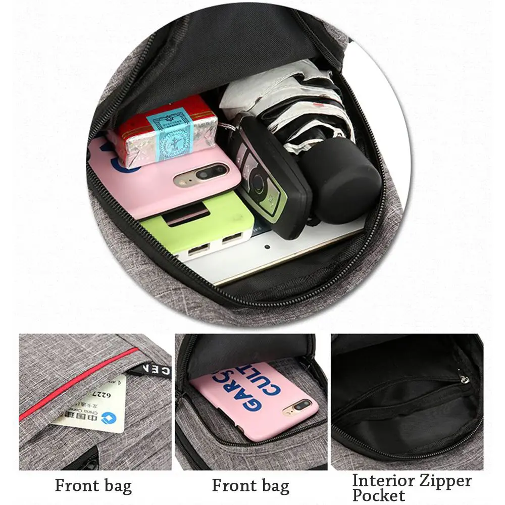 Men's Nylon Crossbody Pack Anti-theft Shoulder Bag Chest Bags Travel Carry Backpack