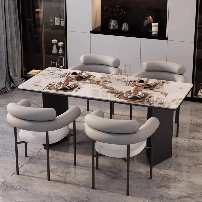 

Living Room Salon Dining Table Set Armchair Foldable Nordic Dining Room Sets Mobile