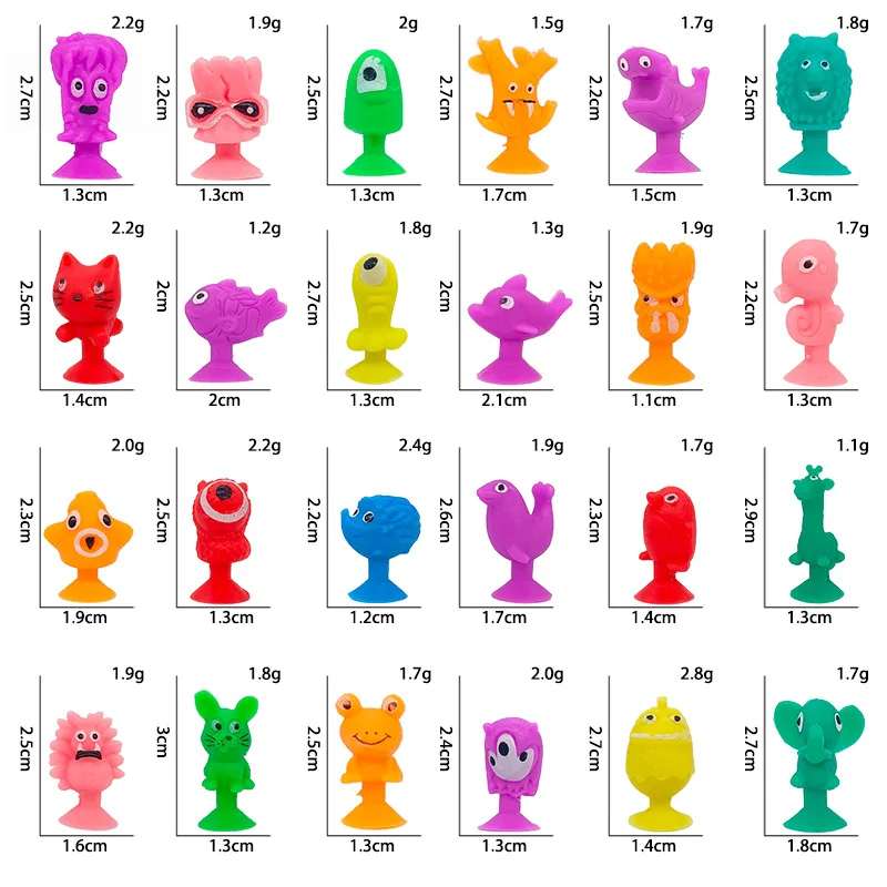 NEW kids Mini Sucker Dolls Kids Marine Monster Animal Cupule Suckers Action Toy Suction Cup Collector Capsule Model Puppet