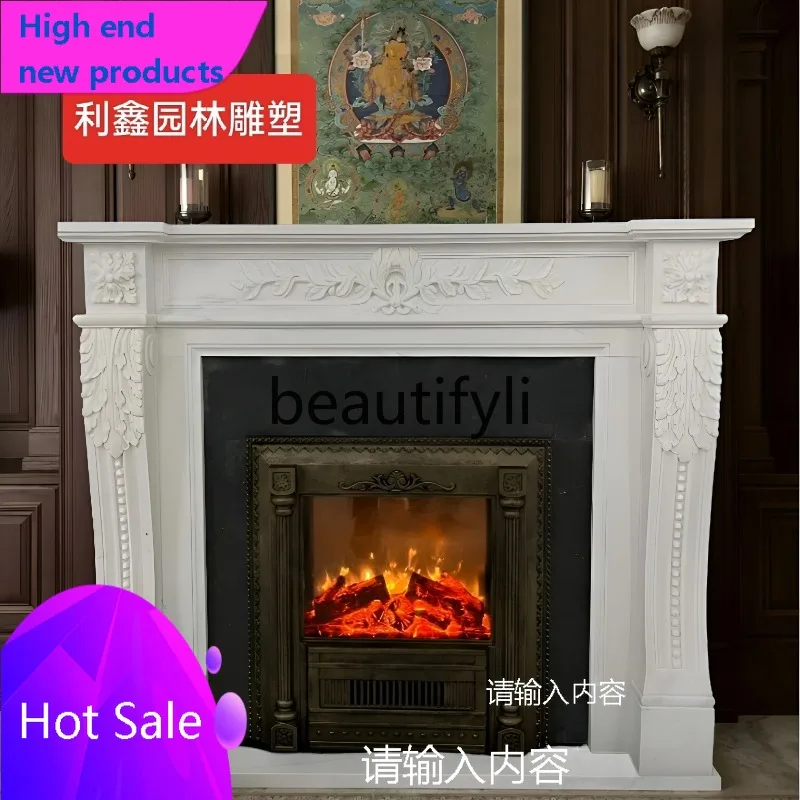 C456 Marble French Fireplace American Fireplace Simulation Fire  Aluminum Fireplace Core