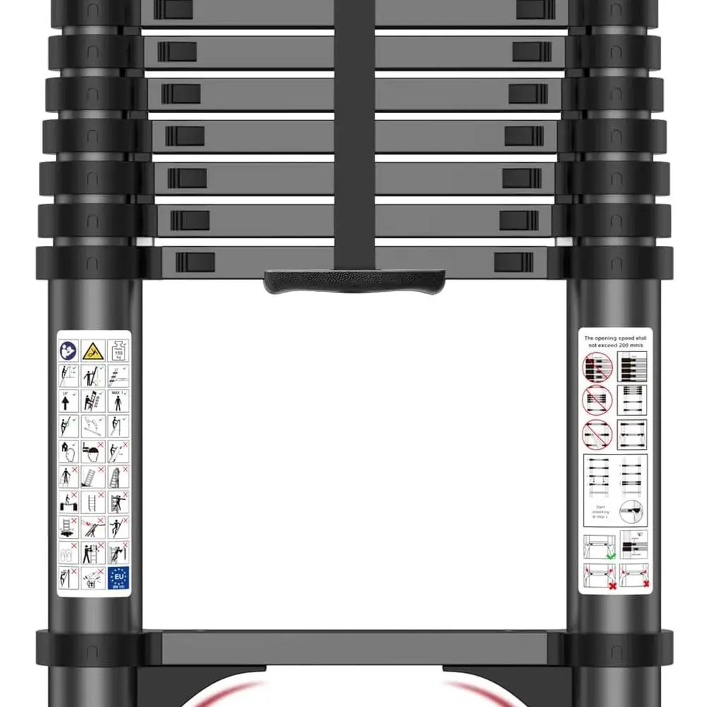 

Телескопическая лестница FT, вместимость 330 фунтов, алюминиевая сверхпрочная удлинительная лестница с противоскользящими ступеньками для надежного доступа на чердаке, крыша, a