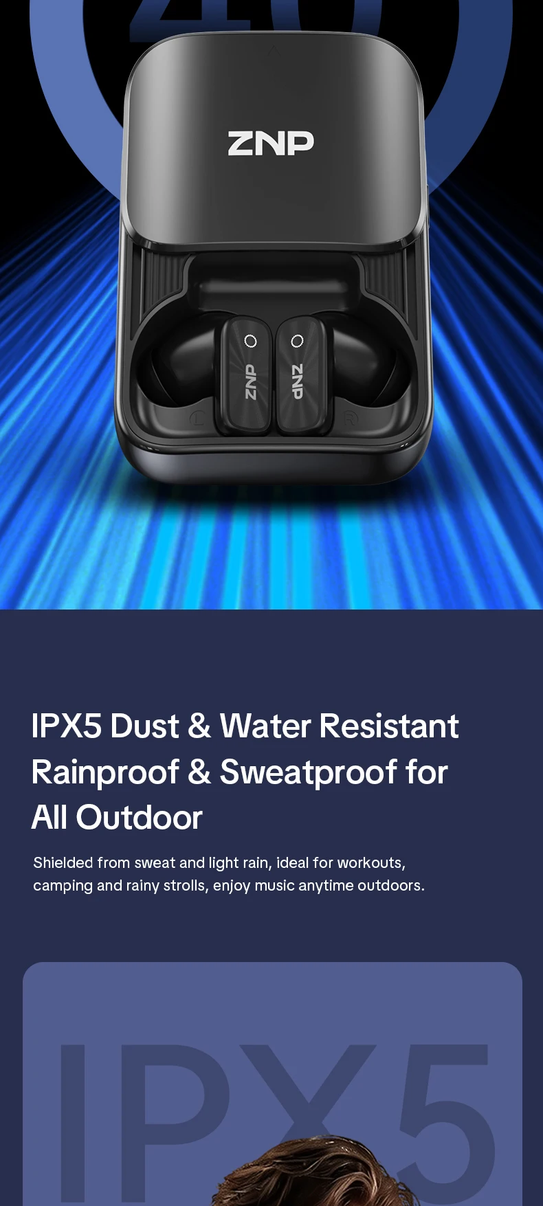 ZNP N07 AI-Übersetzungs-Wireless-Ohrhörer mit Smart-Touch-Screen, LED-Energieanzeige, In-Ear-Kopfhörer, lange Akkulaufzeit, kabellose Kopfhörer – Detail 9