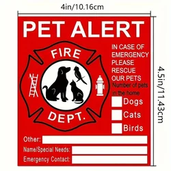 Pet Inside Sticker - 10 Pack Pet Alert Safety Fire Rescue Sticker Decal-Save Our Cat/Dog Pets in a Fire Emergency, Firefighters
