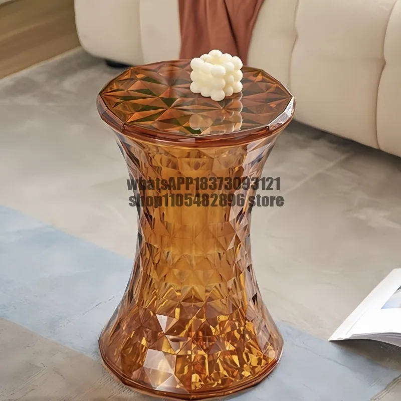 Creative Nordic transparent acrylic designer storage stool porch color multi-functional crystal bar hourglass stool