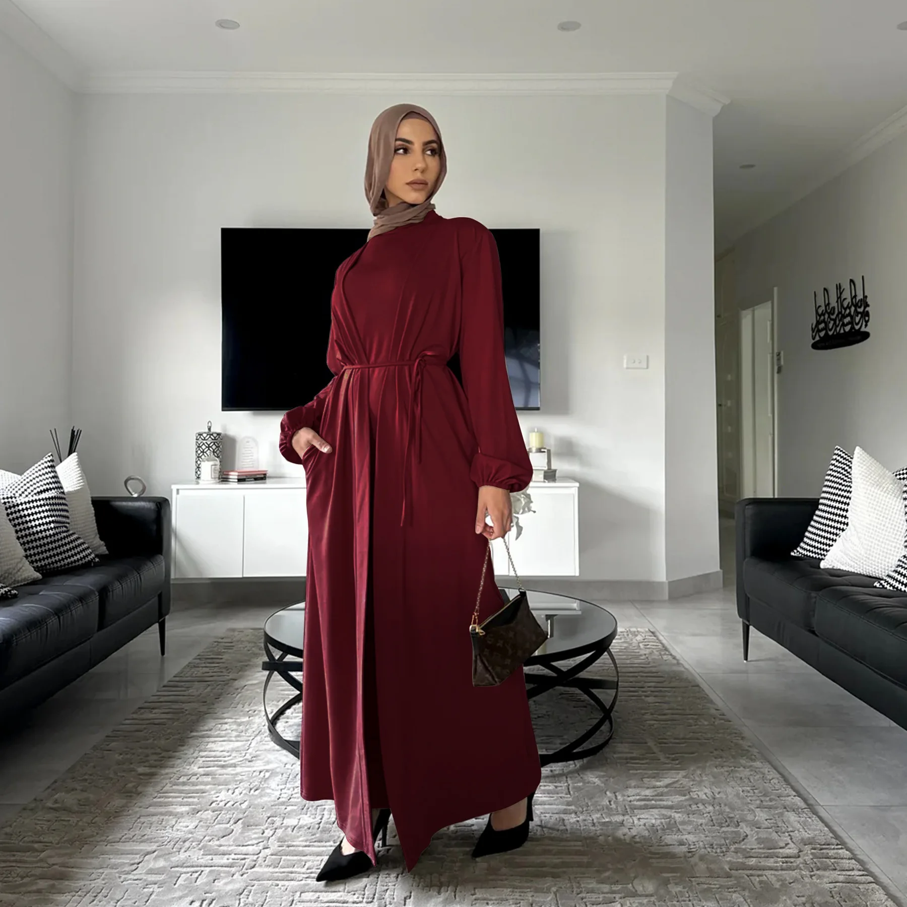 Ramadan Eid Mubarak Women Dubai Abaya Kaftan Turkey Islam 2 Piece Muslim Sets Dress Kimono Ensembles Musulmans Djellaba Jalabiya