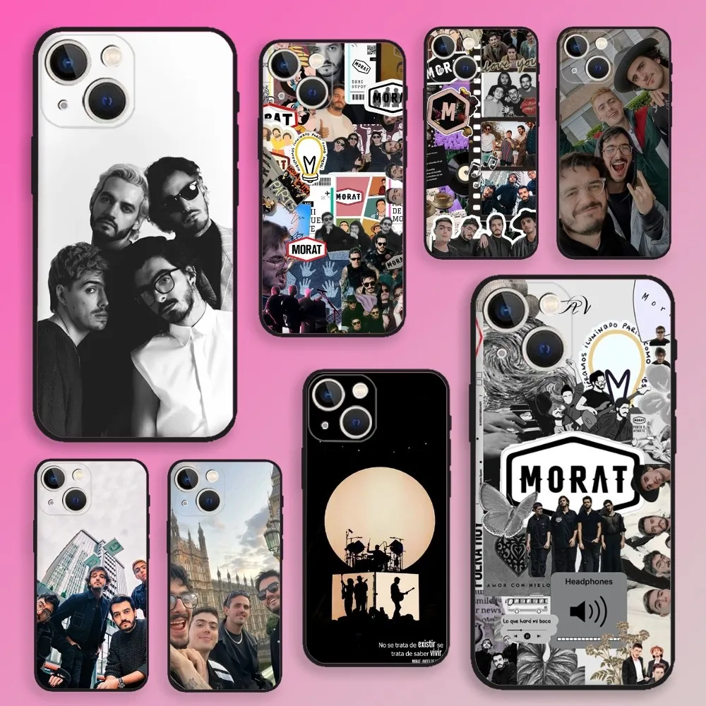 

Band M-Morat Phone Case For iPhone 16,15,14,13,12,11,Plus,Pro Max,XS,X,XR,SE,Mini,8,7 Soft Silicone Black Cover