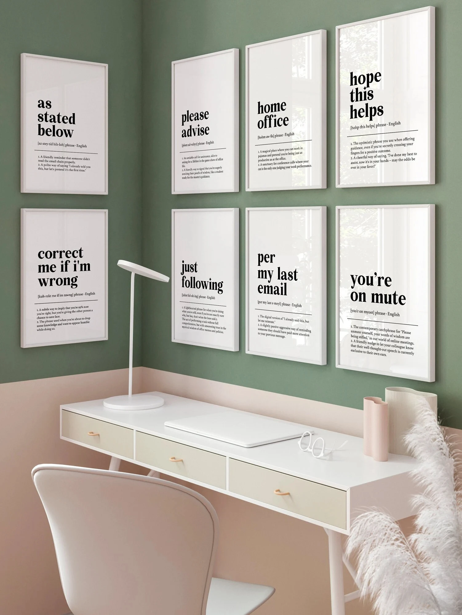 Funny Definition Print Black and White Quotes Canvas Painting Office Desk Accessories Coworker Gift Home Office Wall Decor