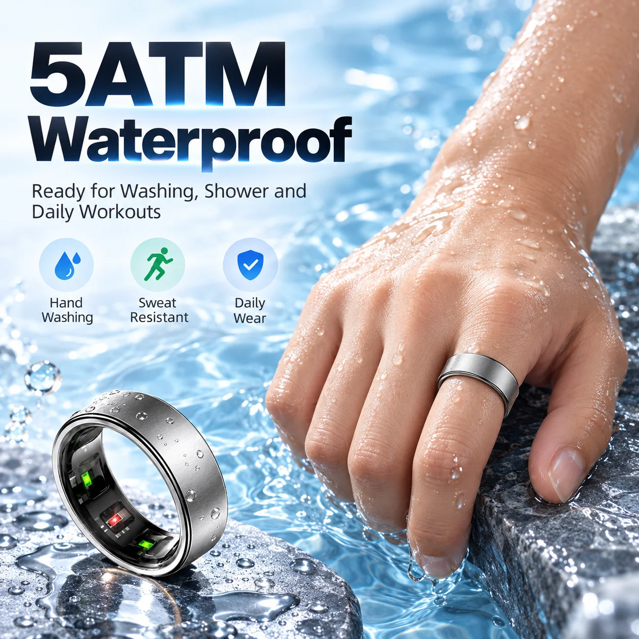 Smart Ring Fitness Tracker 5AT - Smart Ring Step Calorie Fitness Monitor recension och pris