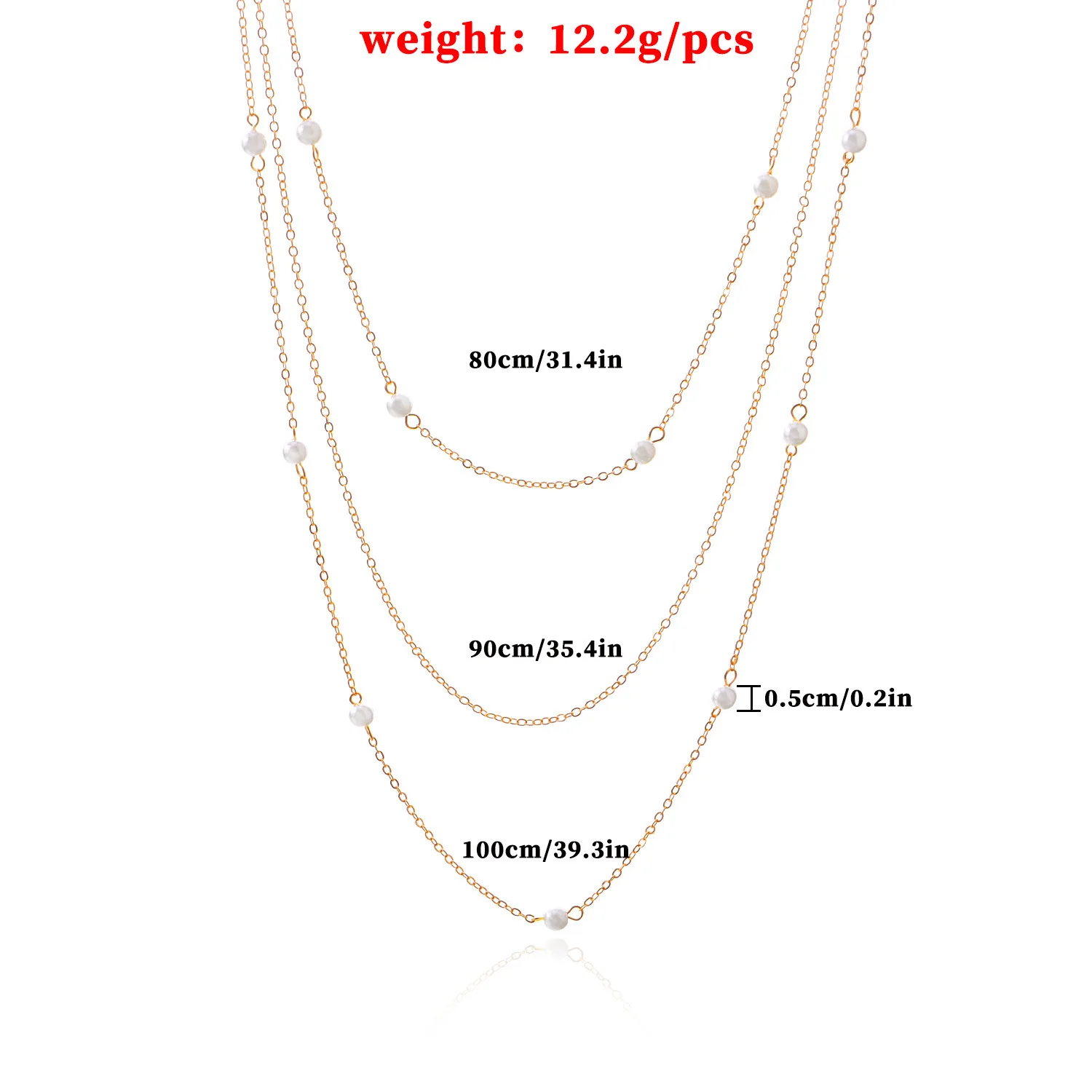 Long autumn and winter elegant pearl layer necklace women's geometric trend sweater chain wholesale