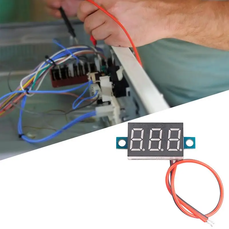 LED Digital Voltmeter Voltage Panel Meter For Electromobile And Motorcycle Adopts Polarity Protection Circuit
