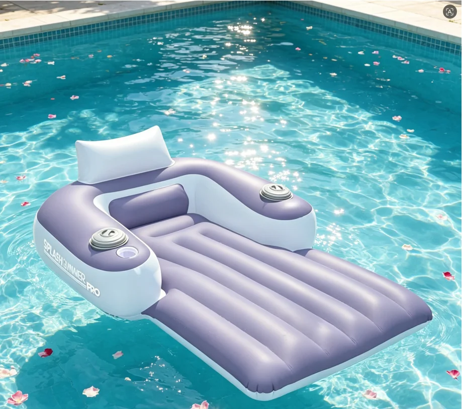 

Motorized Inflatable Pool Float Chair, Electric Water Lounger with Propeller, Adult Water Toy with Cup Holders for Pool & Lake